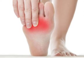 42121731 - pain in the foot. massage of female feet. pedicures. isolated on white background.